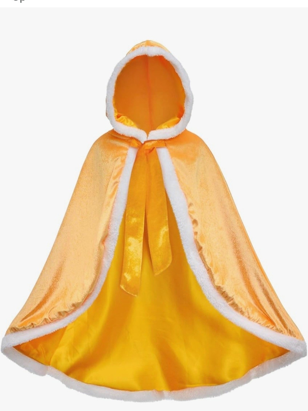 Golden Yellow Hooded Cape with White Trim